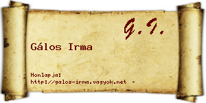 Gálos Irma névjegykártya